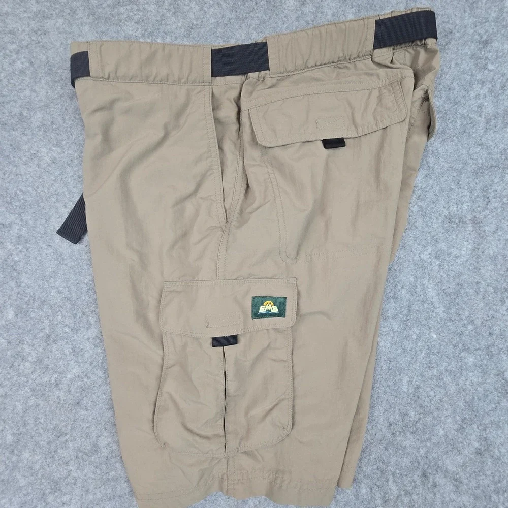 EMS Cargo Shorts Mens 36 Tan Regular Fit Nylon Hiking Utility Belted S18M0857